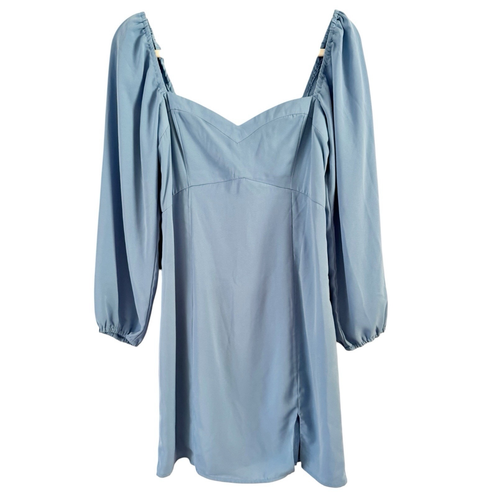 Abercrombie & Fitch Blue Puff Sleeve Smocked Knee Length Dress Size Small